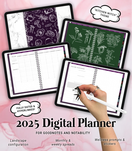 2025 DIGITAL PLANNER (DATED & HYPERLINKED) KITCHEN WITCH THEME